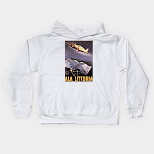 ALA LITTORIA ITALY National Airline Advertisement Vintage Travel Kids Hoodie